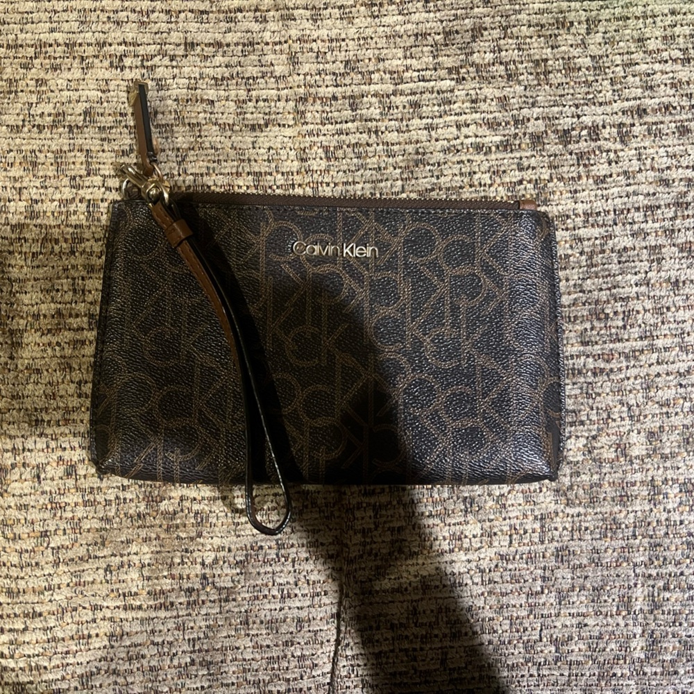 Calvin Klein Black and Brown Wristlet